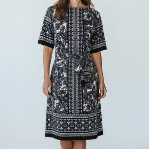 Gabby Skye Blue and White Patterned Dress size 10